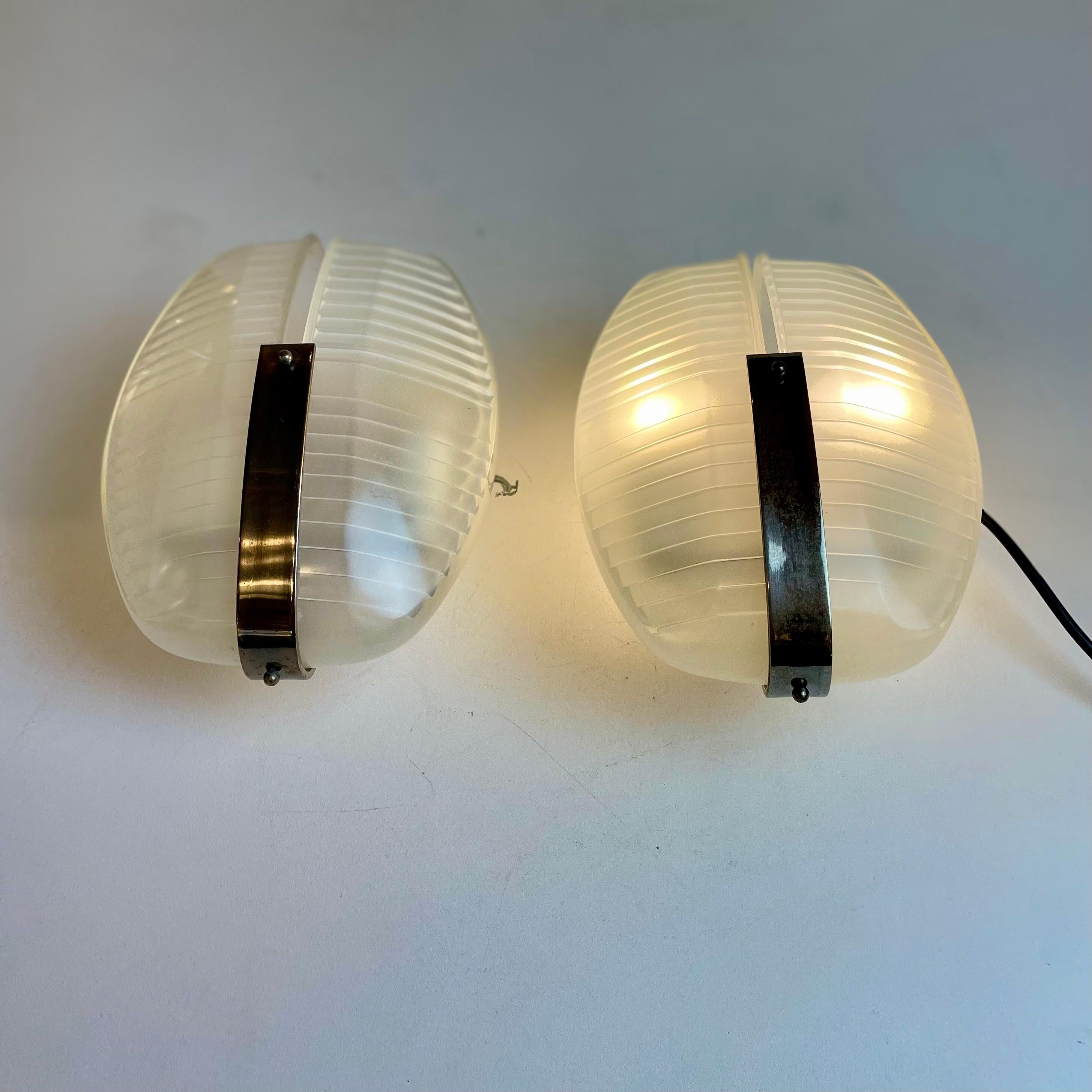 Lambda, Lámparas de Vico Magistretti para Artemide, 1961 Chapado en venta
