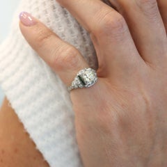 LAMBERT BROTHERS 1925 Art Deco Ring 950 Platin mit 1,33 Karat Diamanten im Rosenschliff