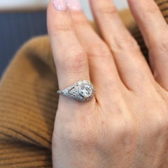 LAMBERT BROTHERS 1925 Art Deco-Ring aus Platin mit Diamanten im europäischen Schliff