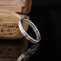 Lambert Brothers Antique Art Deco Platinum Carre Cut Diamond Eternity Band