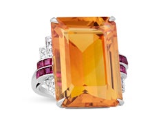 Lambert Brothers Art Deco Citrine Ring, 23.35 Carats