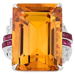 Lambert Brothers Art Deco Citrine Ring, 23.35 Carats