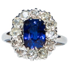 Lambert Brothers Saphire and Diamond Cluster Ring