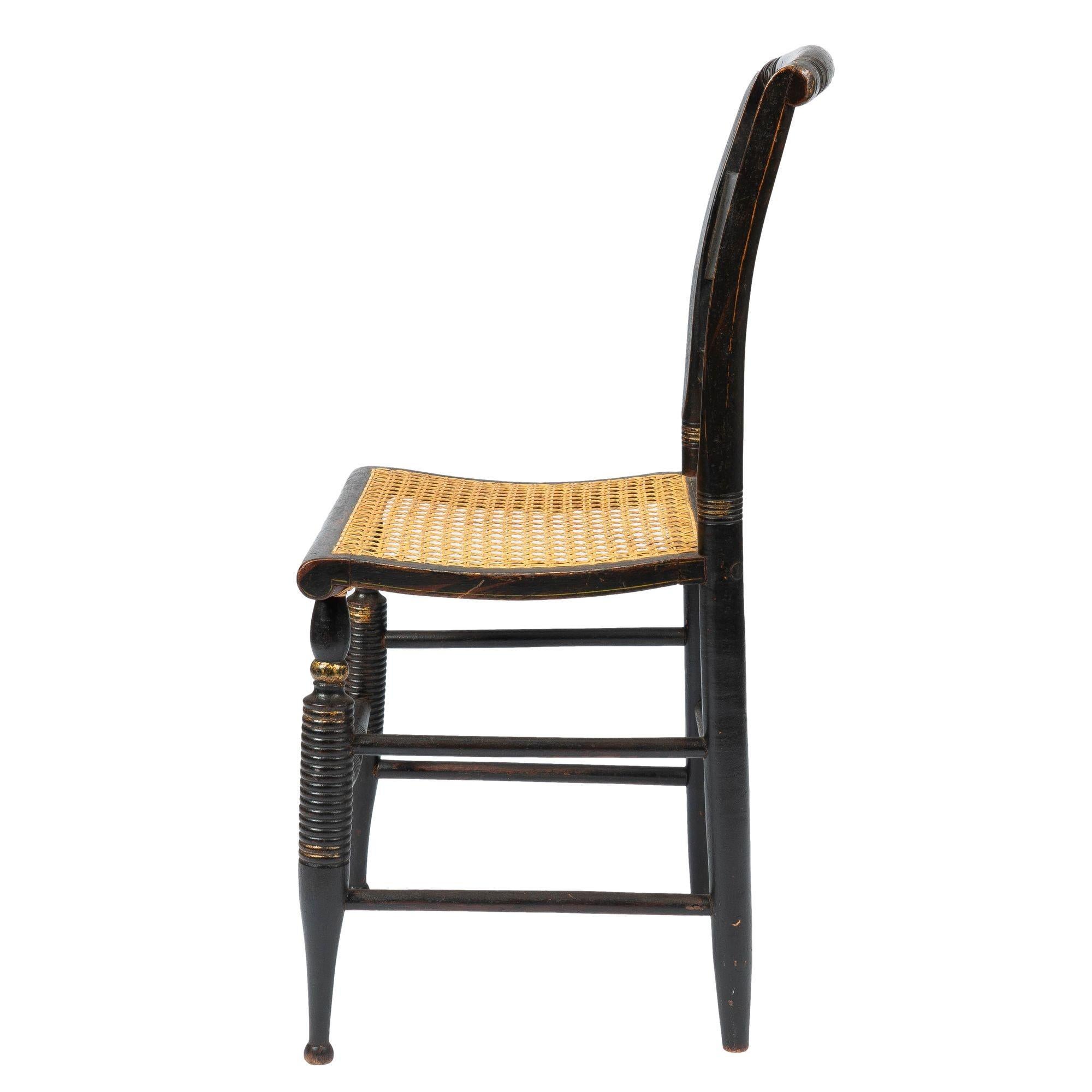 Sheraton Lambert Hitchcock Caned Seat Side Chair '1825-1832'