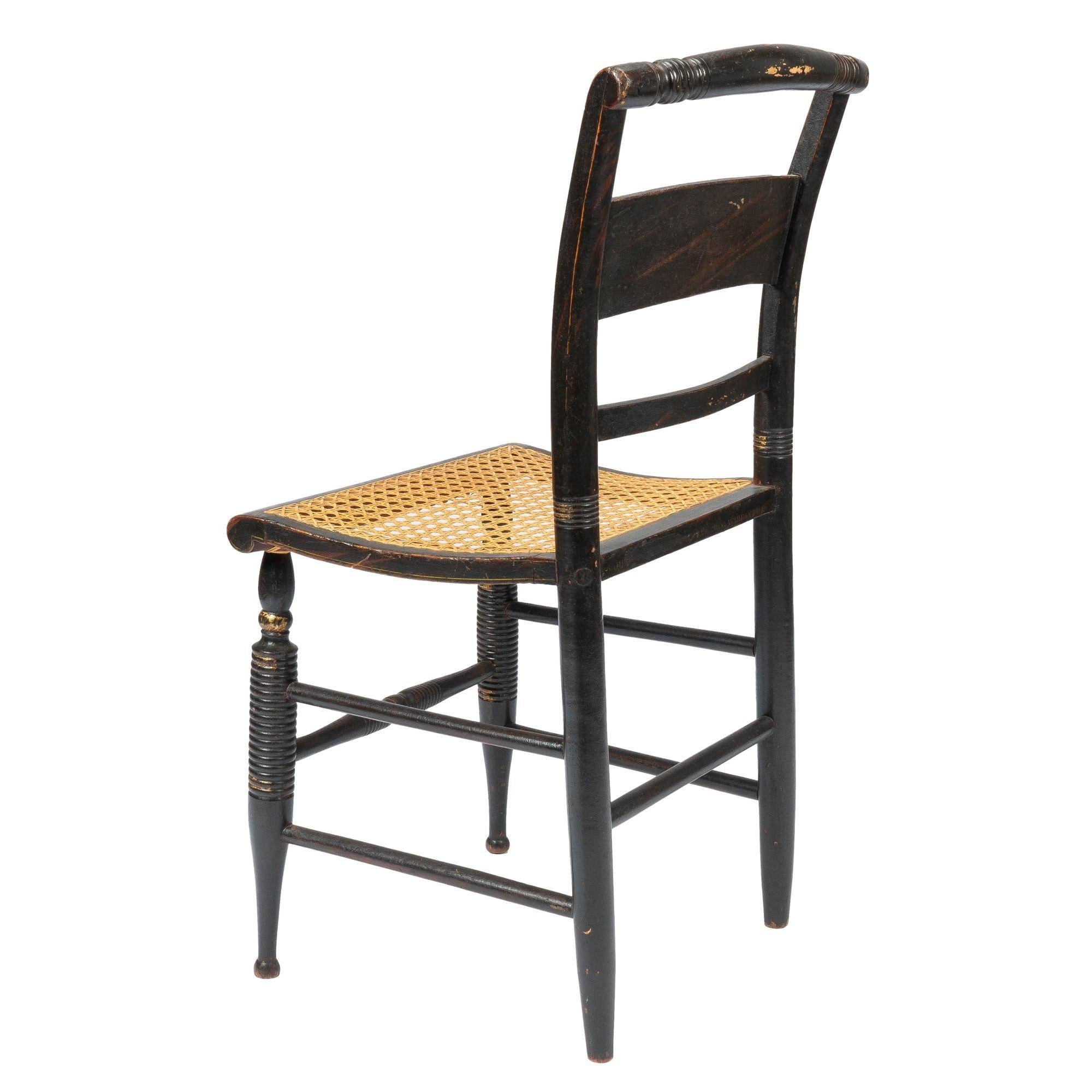 American Lambert Hitchcock Caned Seat Side Chair '1825-1832'
