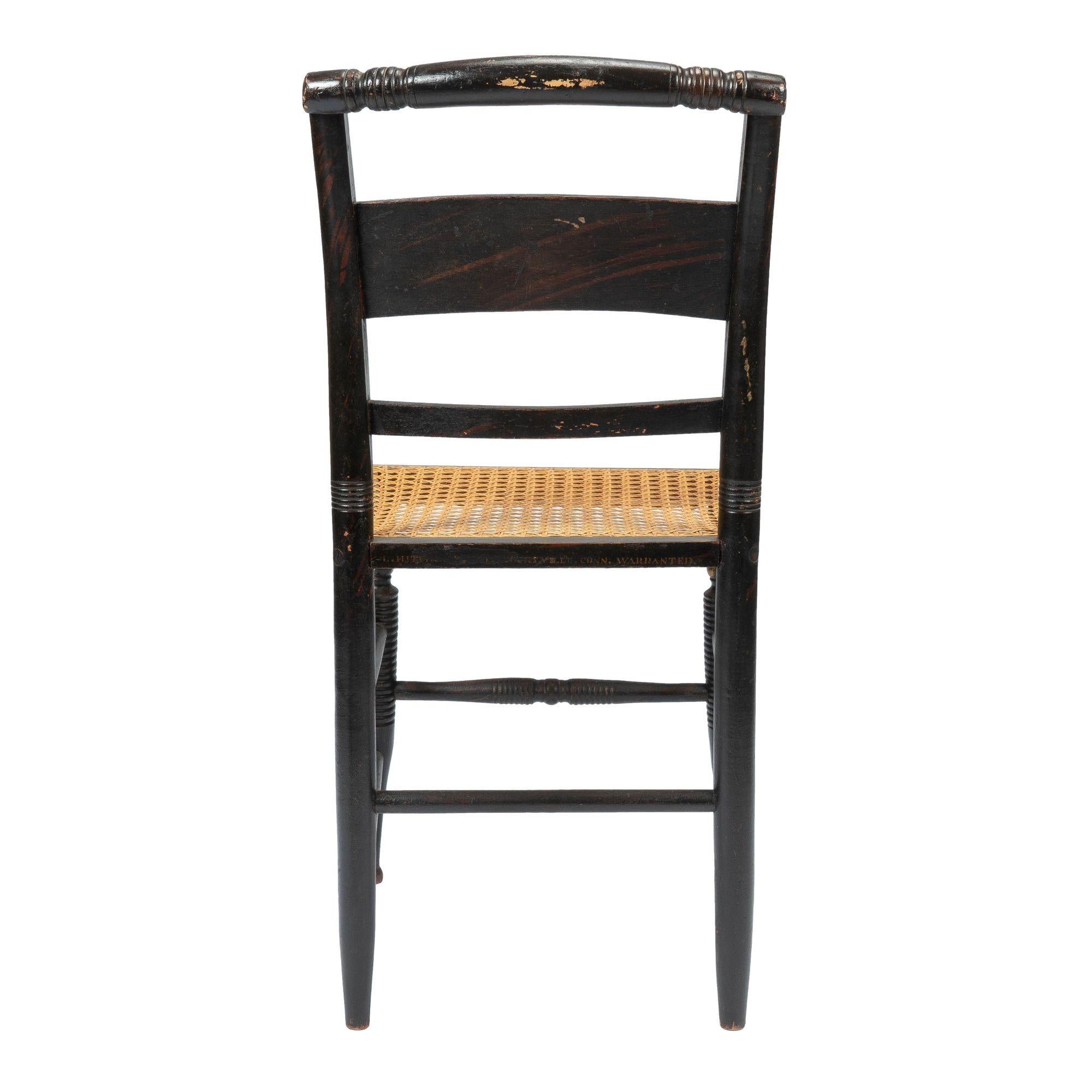 Lambert Hitchcock Caned Seat Side Chair '1825-1832' In Good Condition In Kenilworth, IL