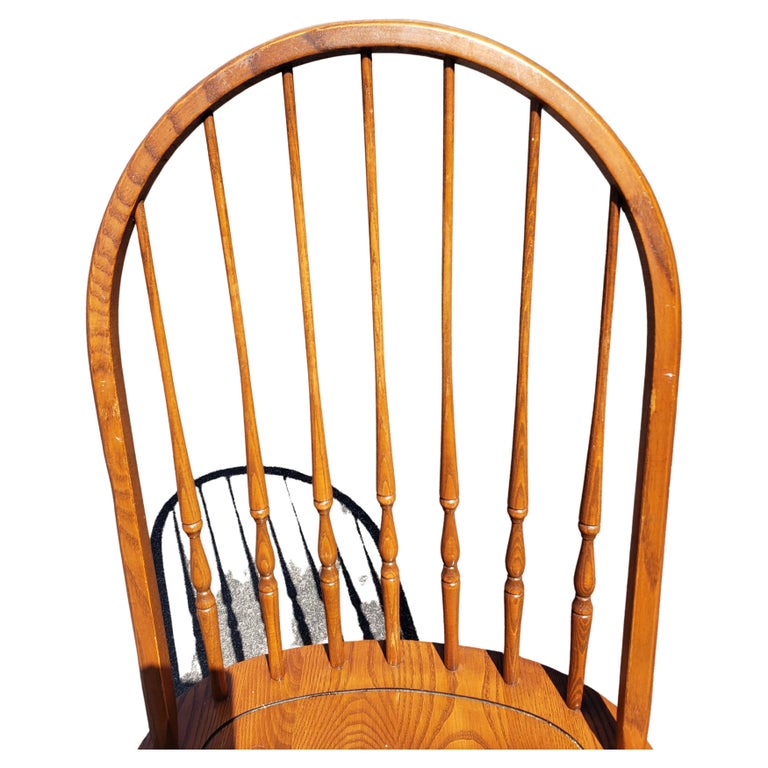 Lambert Hitchcock Quarter Sawn Oak Mission Saddle Seat Dining Chairs, a Set For Sale at 1stDibs