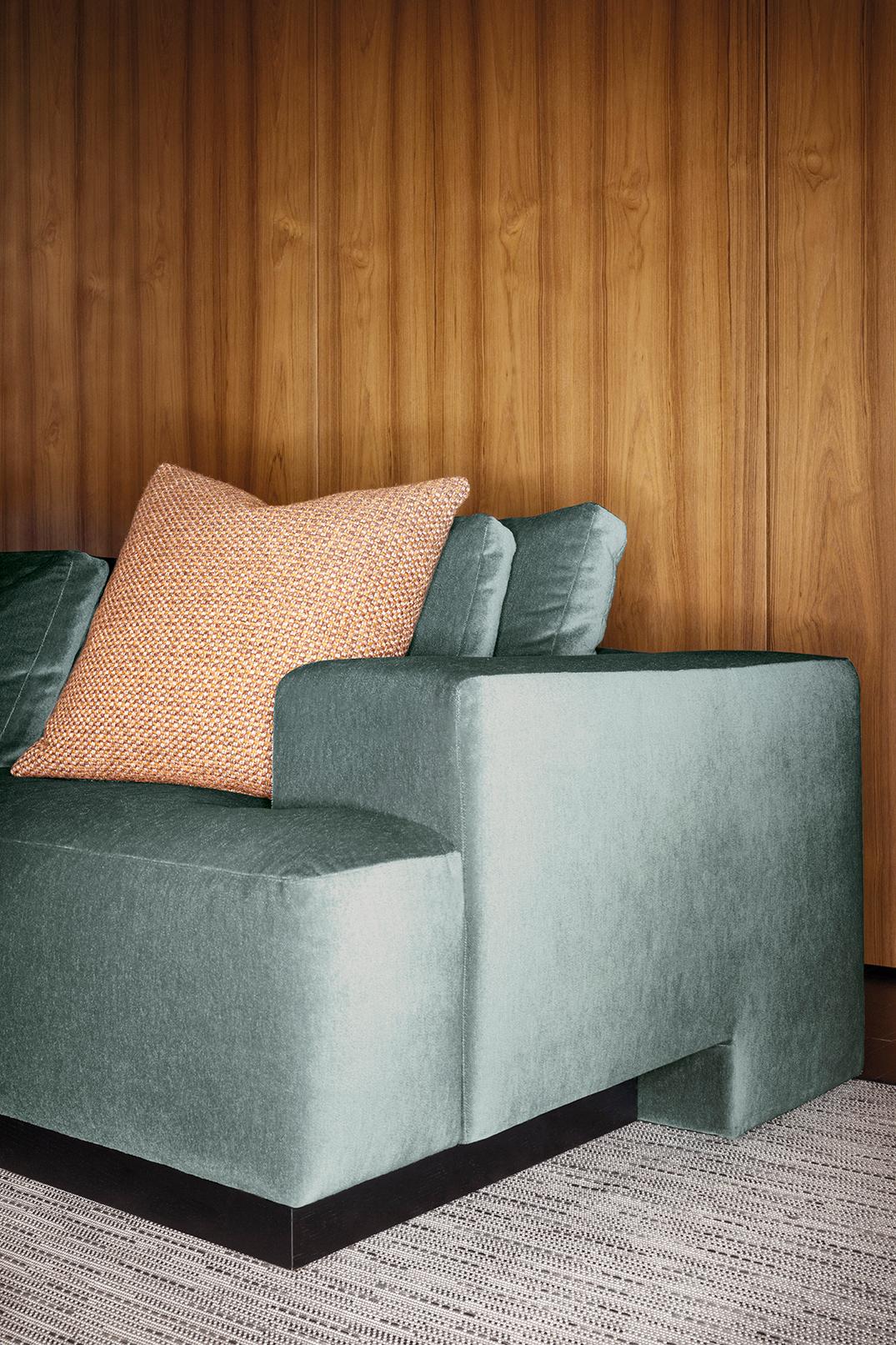 Woven Lambert, square soft sofa in fabric, Dainelli Studio for Somaschini, Italy For Sale