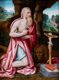 Saint Jerome, Antwerp, 16th century, circa 1550, cercle of Lambert Van Noort
