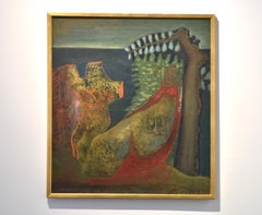 Surrealist Composition, Untitled 2, Lambert Werner (1900-1983), Oil Canvas, 1948