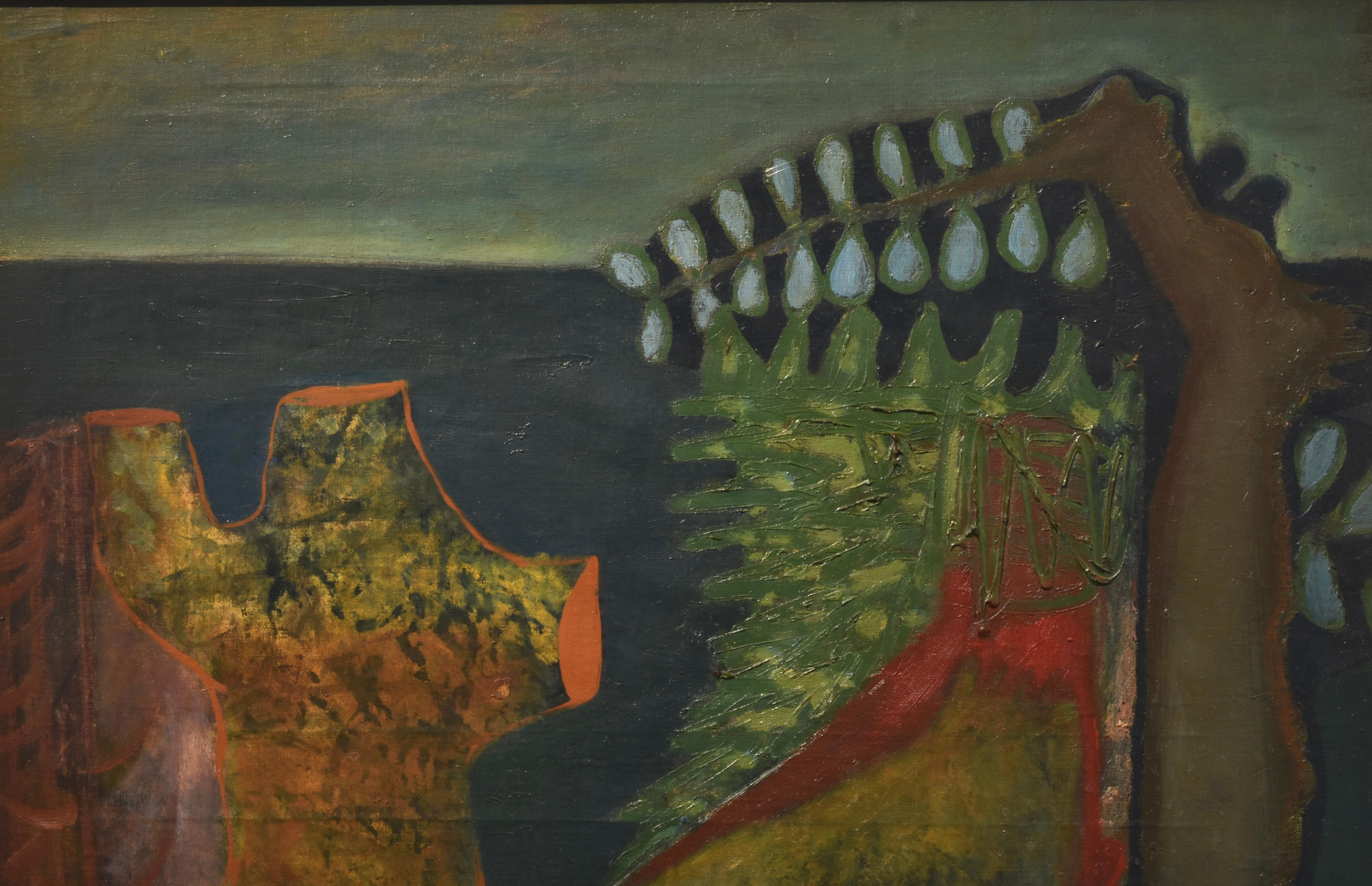 Composition surréaliste, Sans titre 2, Lambert Werner (1900-1983), toile à l'huile, 1948 en vente 2