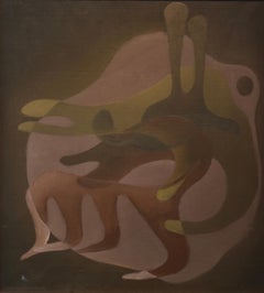 Composition surréaliste, Sans titre, Lambert Werner (1900-1983), toile à l'huile, 1937