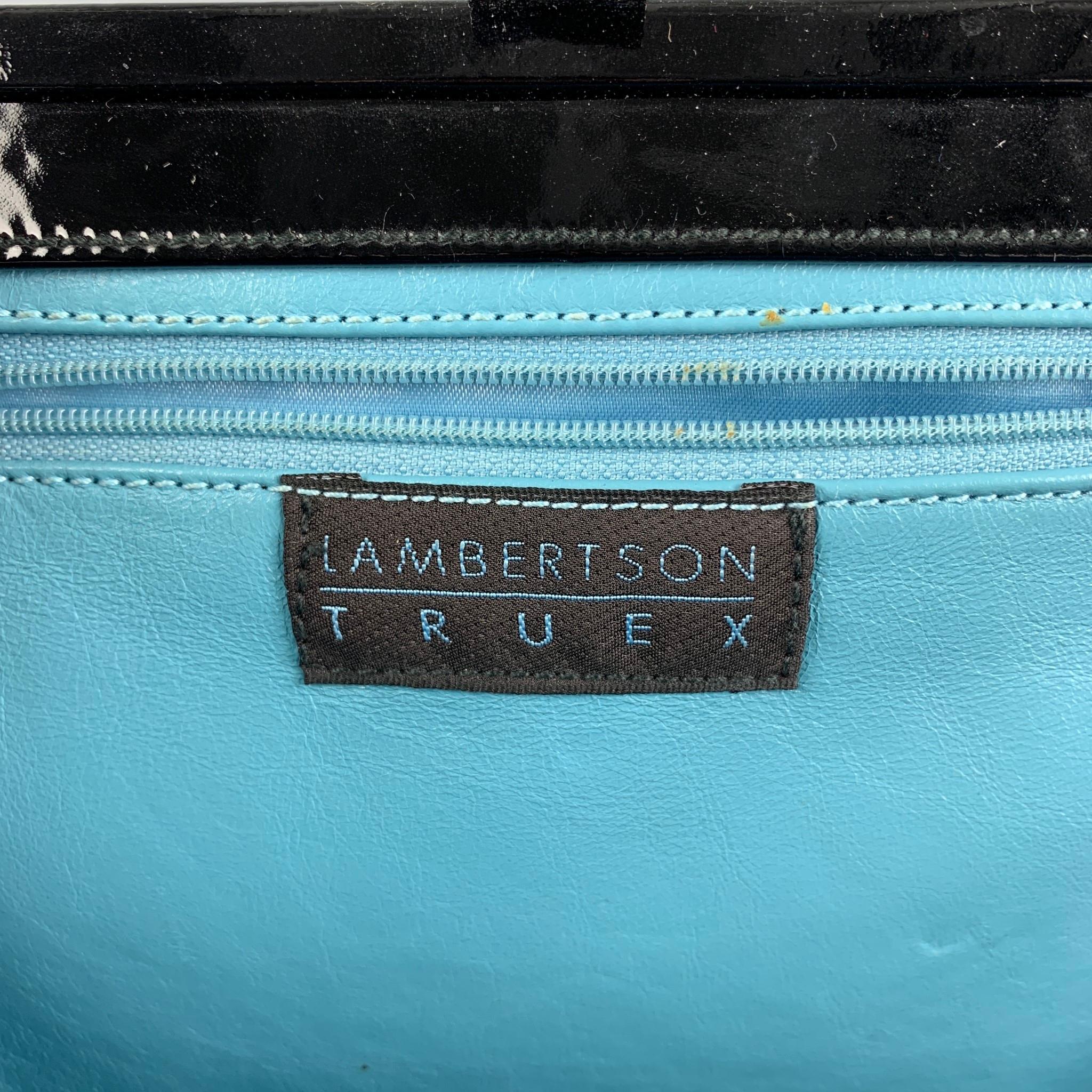 LAMBERTSON TRUEX Black White Zebra Pony Hair Top Handles Handbag 3