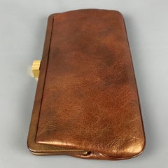 LAMBERTSON TRUEX Brown Leather Clutch Handbag
