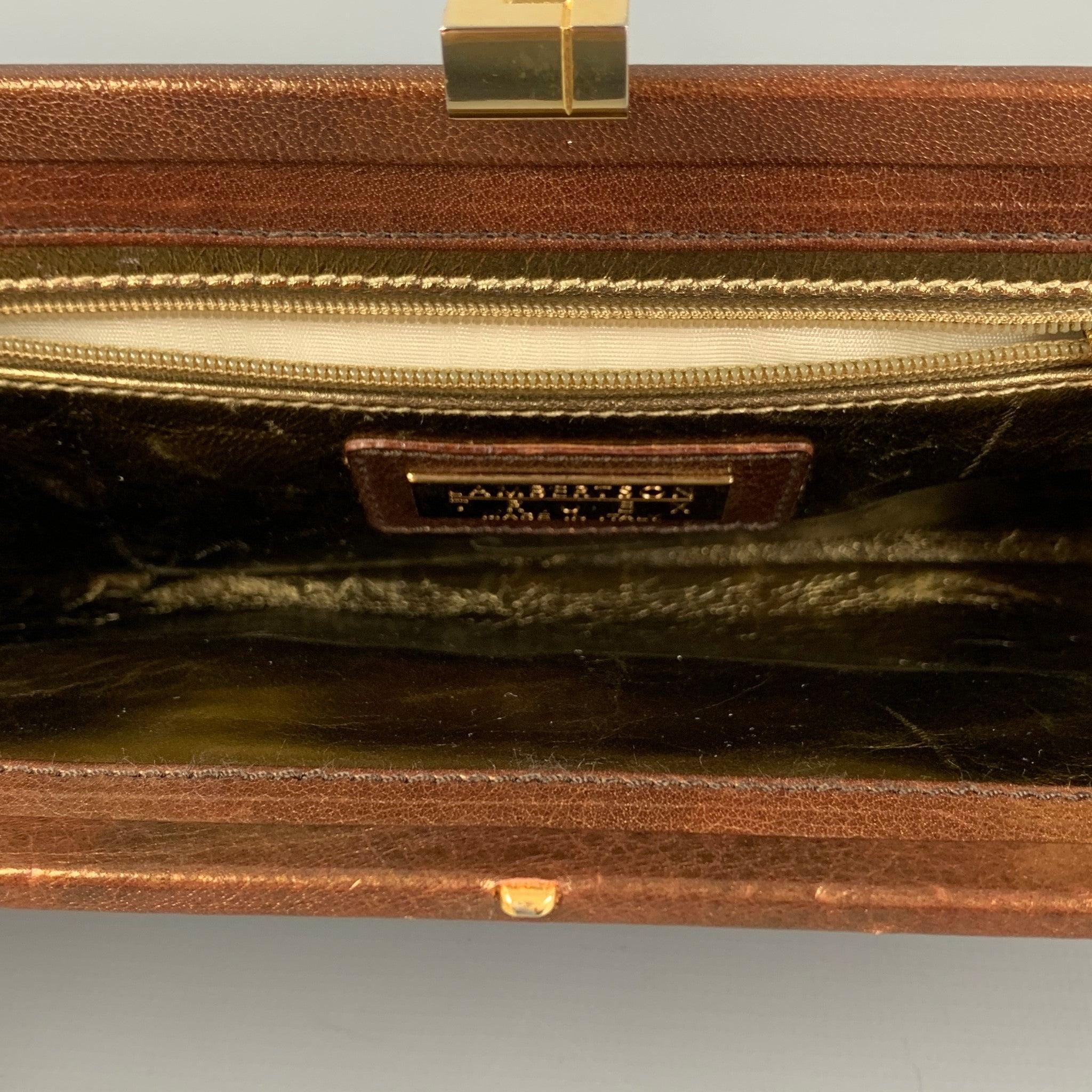 Women's LAMBERTSON TRUEX Brown Leather Clutch Handbag For Sale