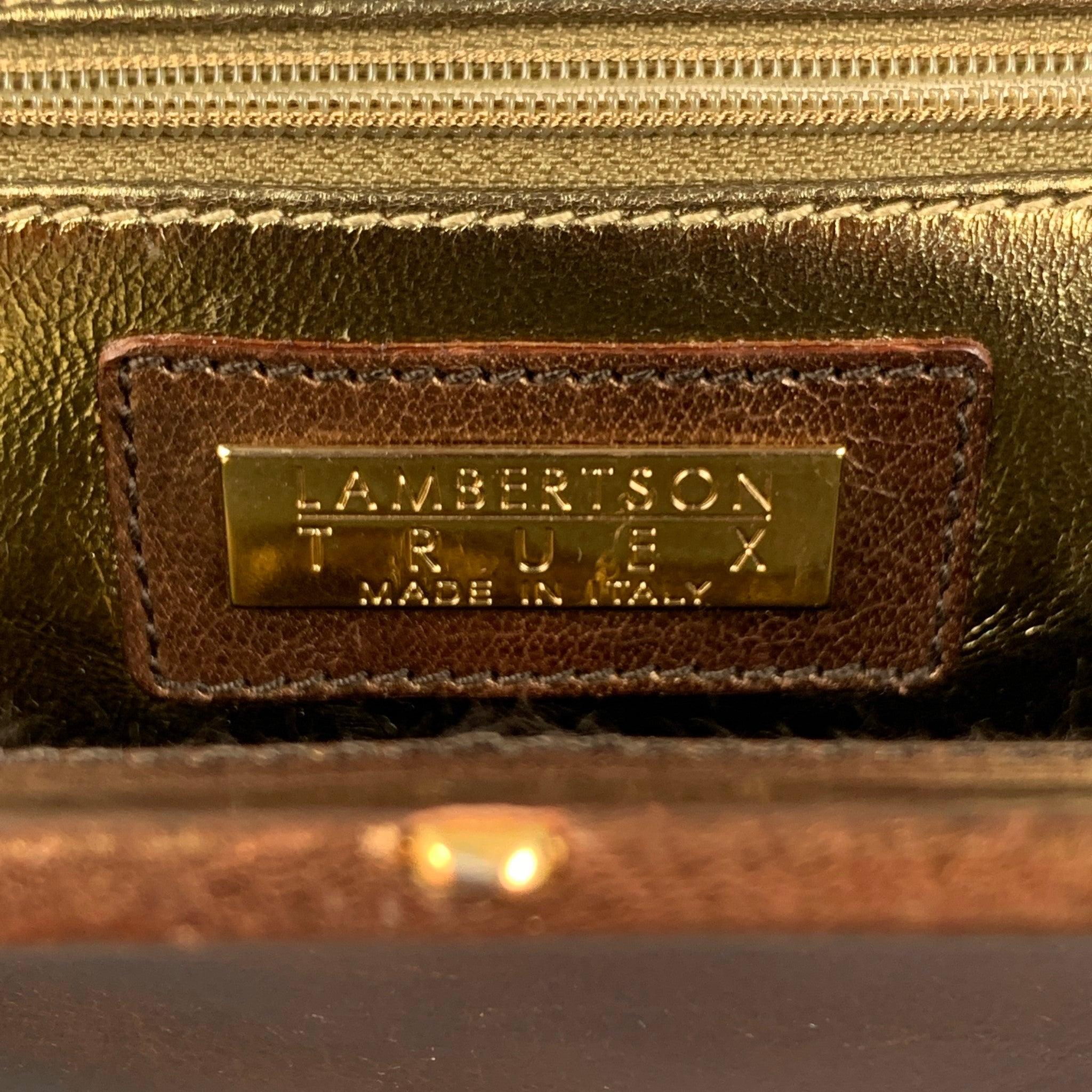 LAMBERTSON TRUEX Brown Leather Clutch Handbag For Sale 1