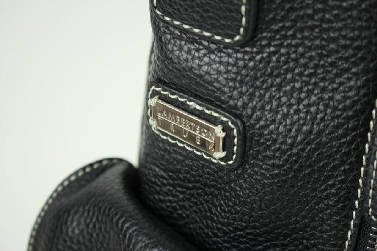 Lambertson Truex Expandable 2way Satchel 60misa13117 Black Suede Leather Tote For Sale 6