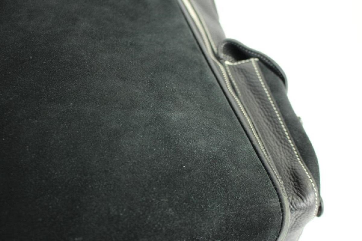 Lambertson Truex Expandable 2way Satchel 60misa13117 Black Suede Leather Tote For Sale 7