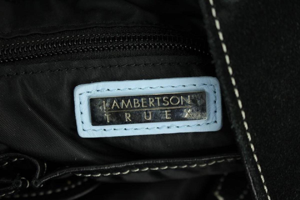 Lambertson Truex Expandable 2way Satchel 60misa13117 Black Suede Leather Tote For Sale 4