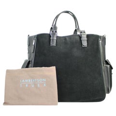 Vintage Lambertson Truex Expandable 2way Satchel 60misa13117 Black Suede Leather Tote