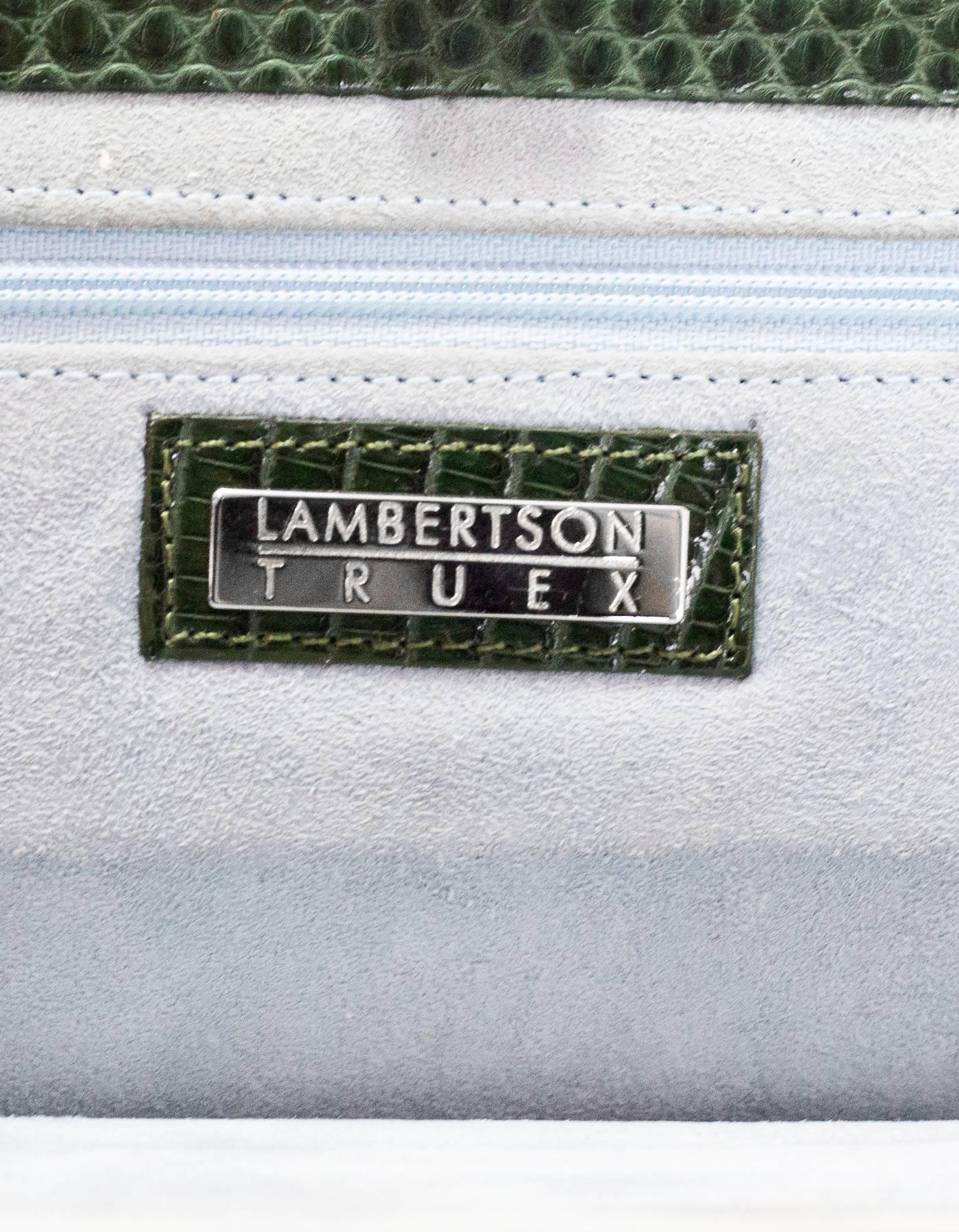 Lambertson Truex Green Lizard Clutch Bag 4