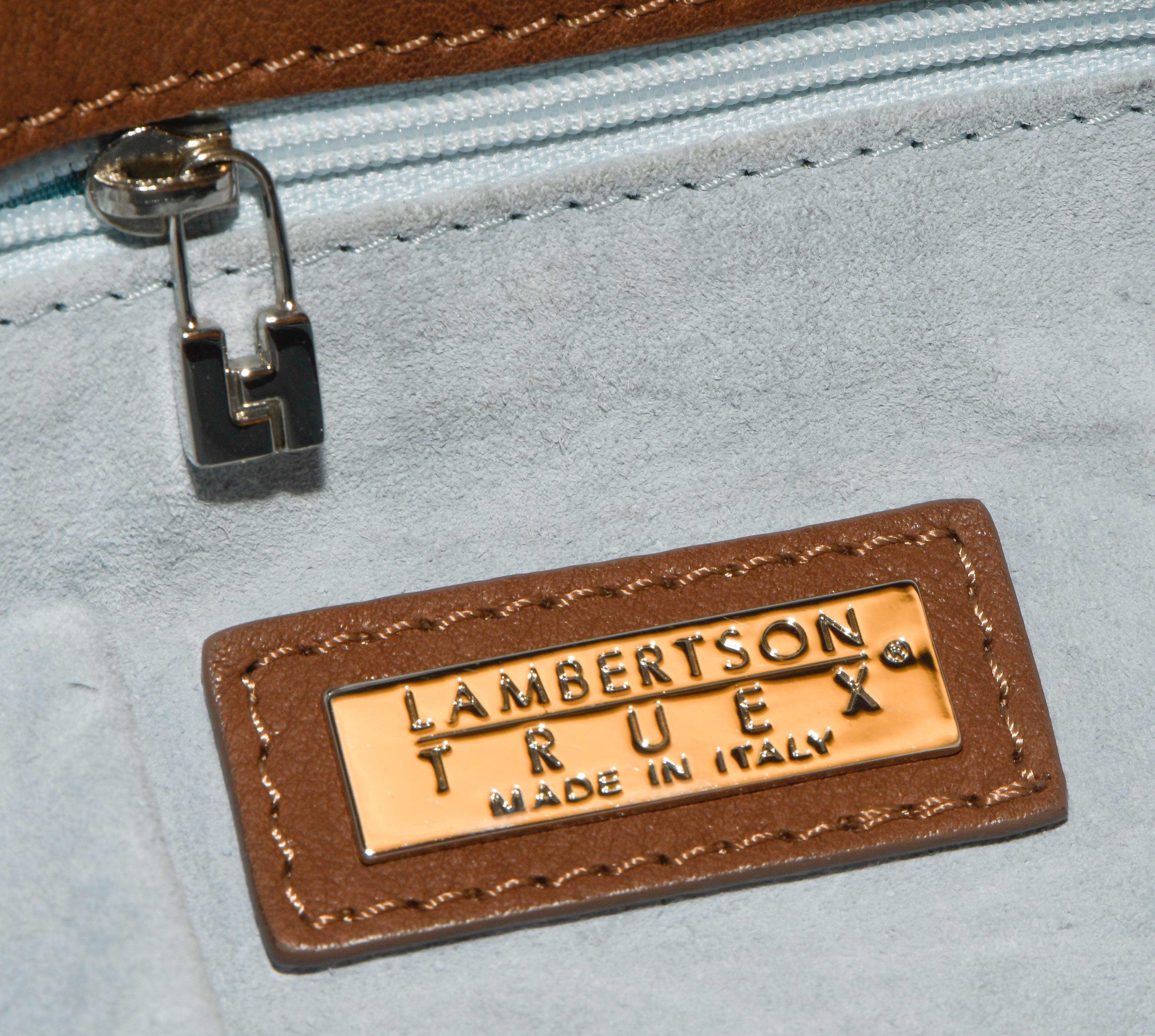 Lambertson Truex New Haven Brown Leather W/ Python Trim & Handles 6