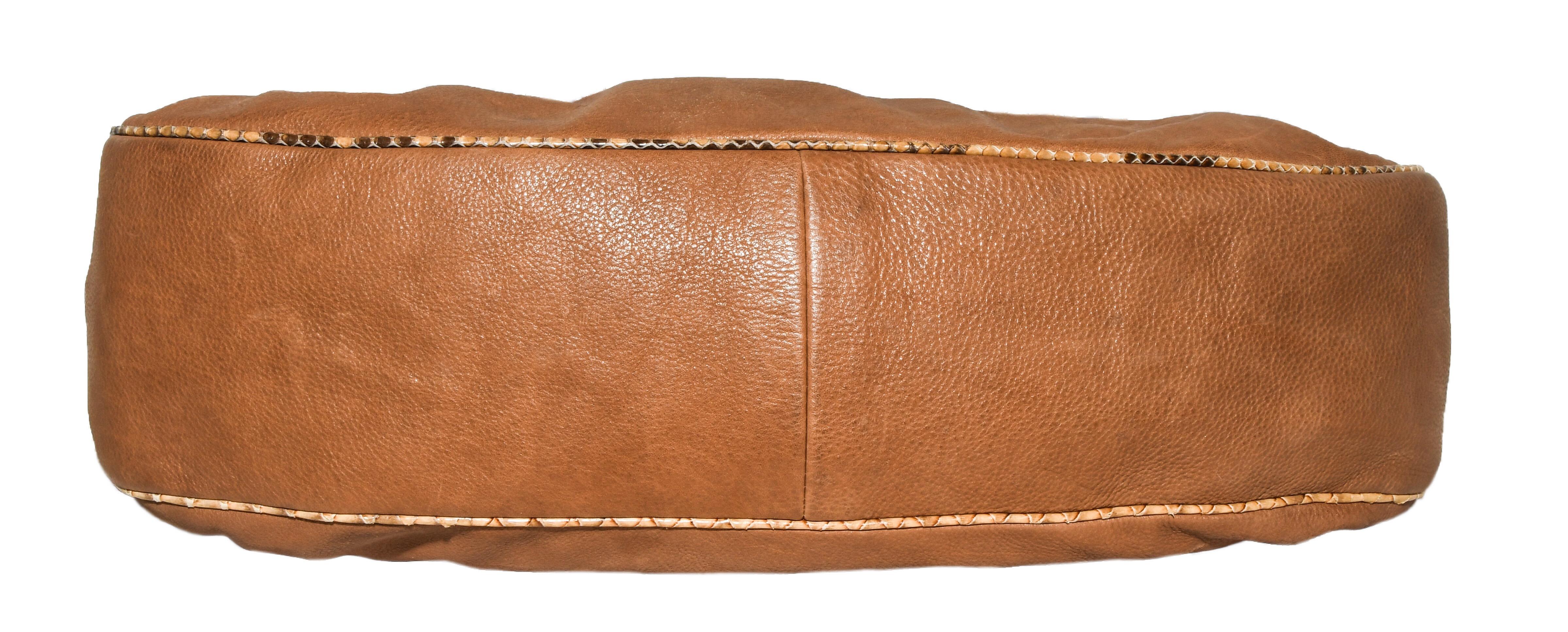Lambertson Truex New Haven Brown Leather W/ Python Trim & Handles 2