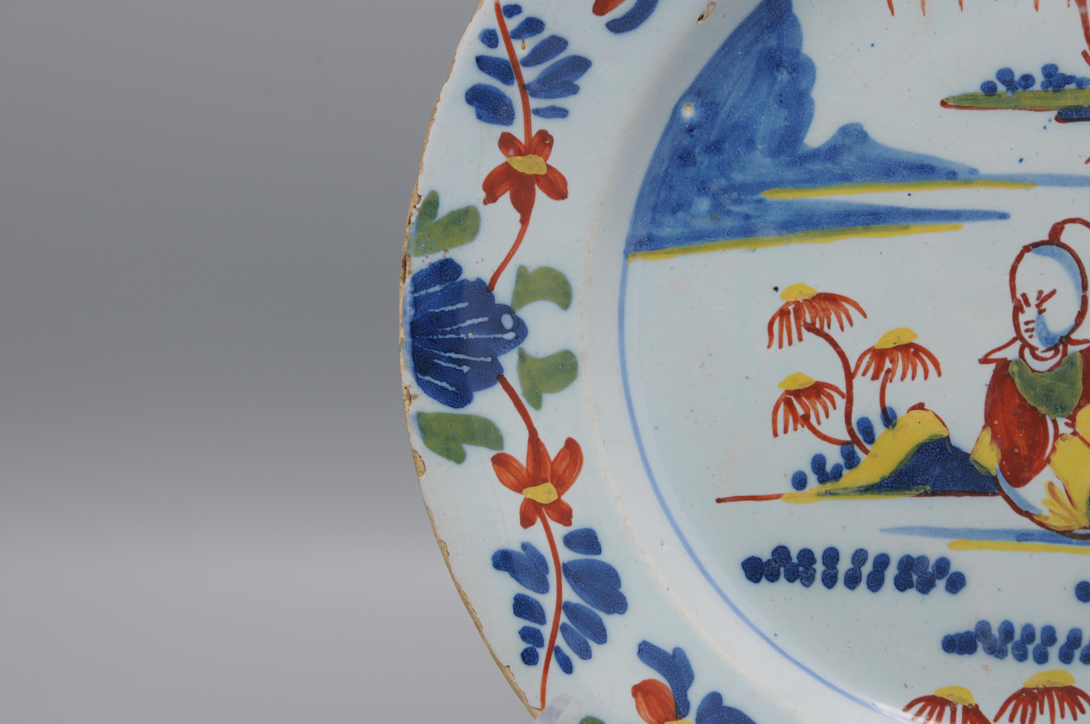 Lambeth London - Assiette chinoise en Delftware anglais, milieu du 18e siècle en vente 2