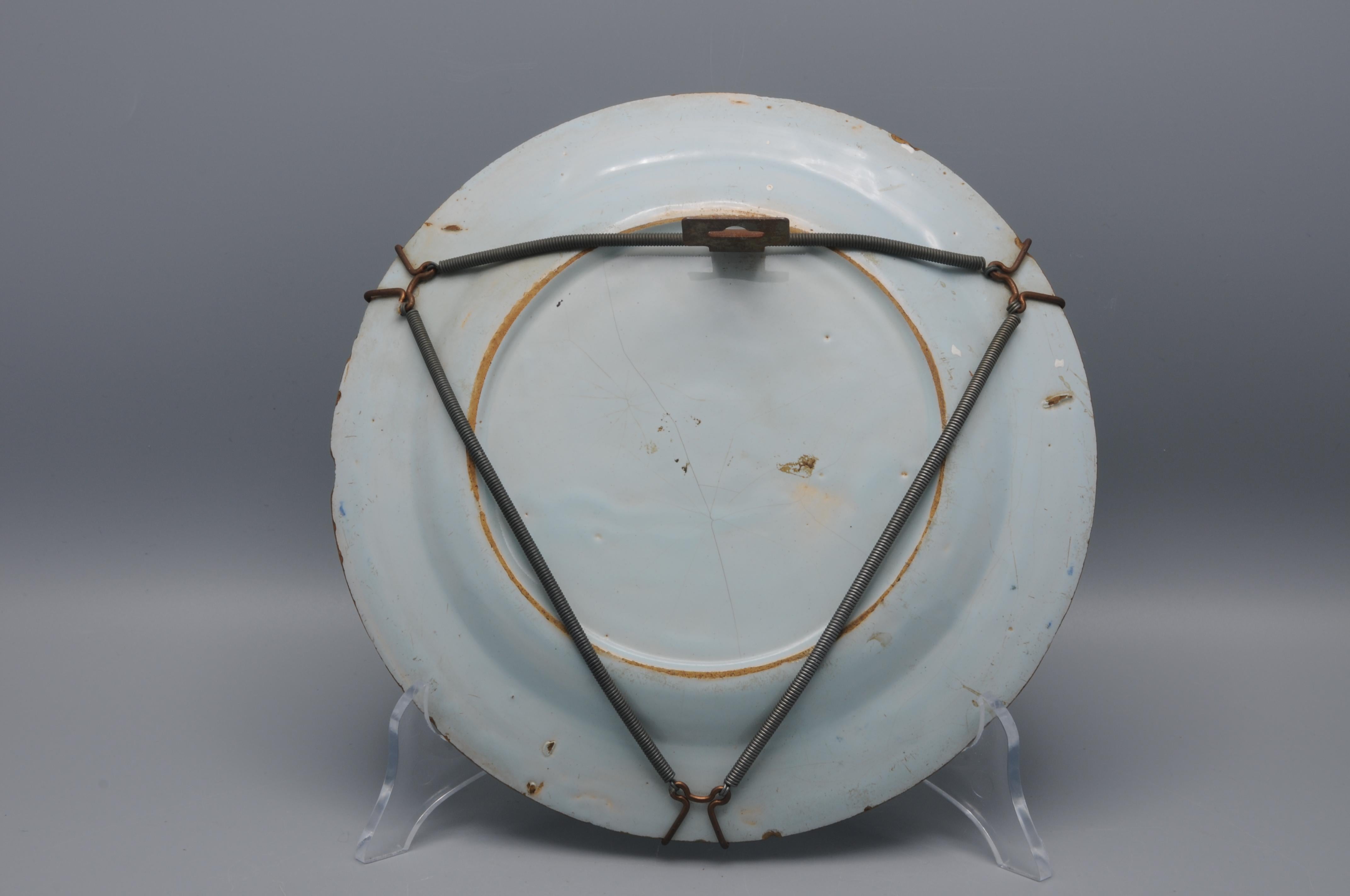 Faïence Lambeth London - Assiette à perroquet en Delftware anglais, milieu du 18ème siècle en vente