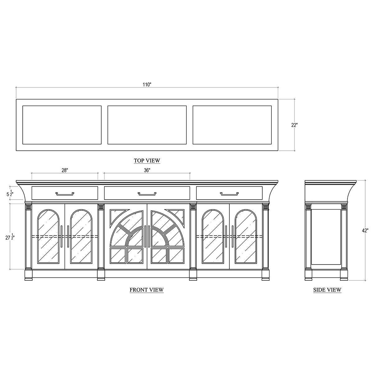 Contemporary Lambeth Vintage Sideboard For Sale