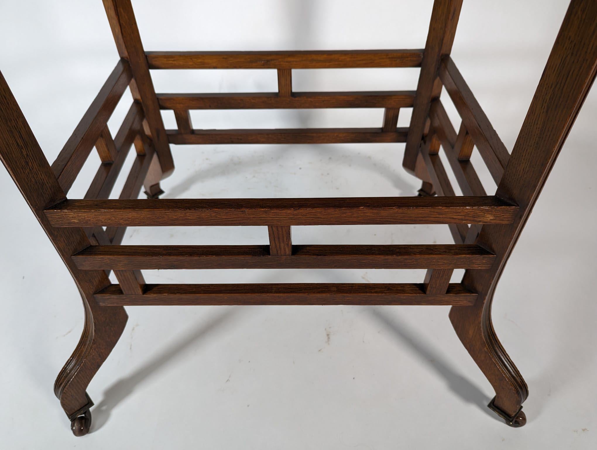 Lambs of Manchester, stamped Lambs. A rare Anglo-Japanese oak oval centre table For Sale 6