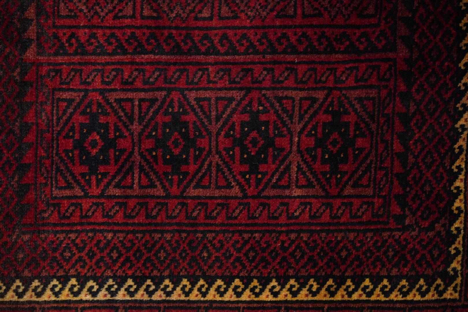 Lammfell Wolle Stammeskunst Beluchi Vintage Halb antike reichhaltige Muster  (20. Jahrhundert) im Angebot