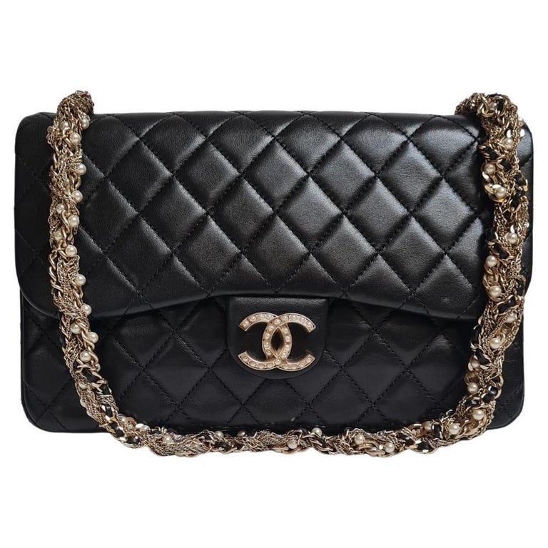 chanel bags white and gold