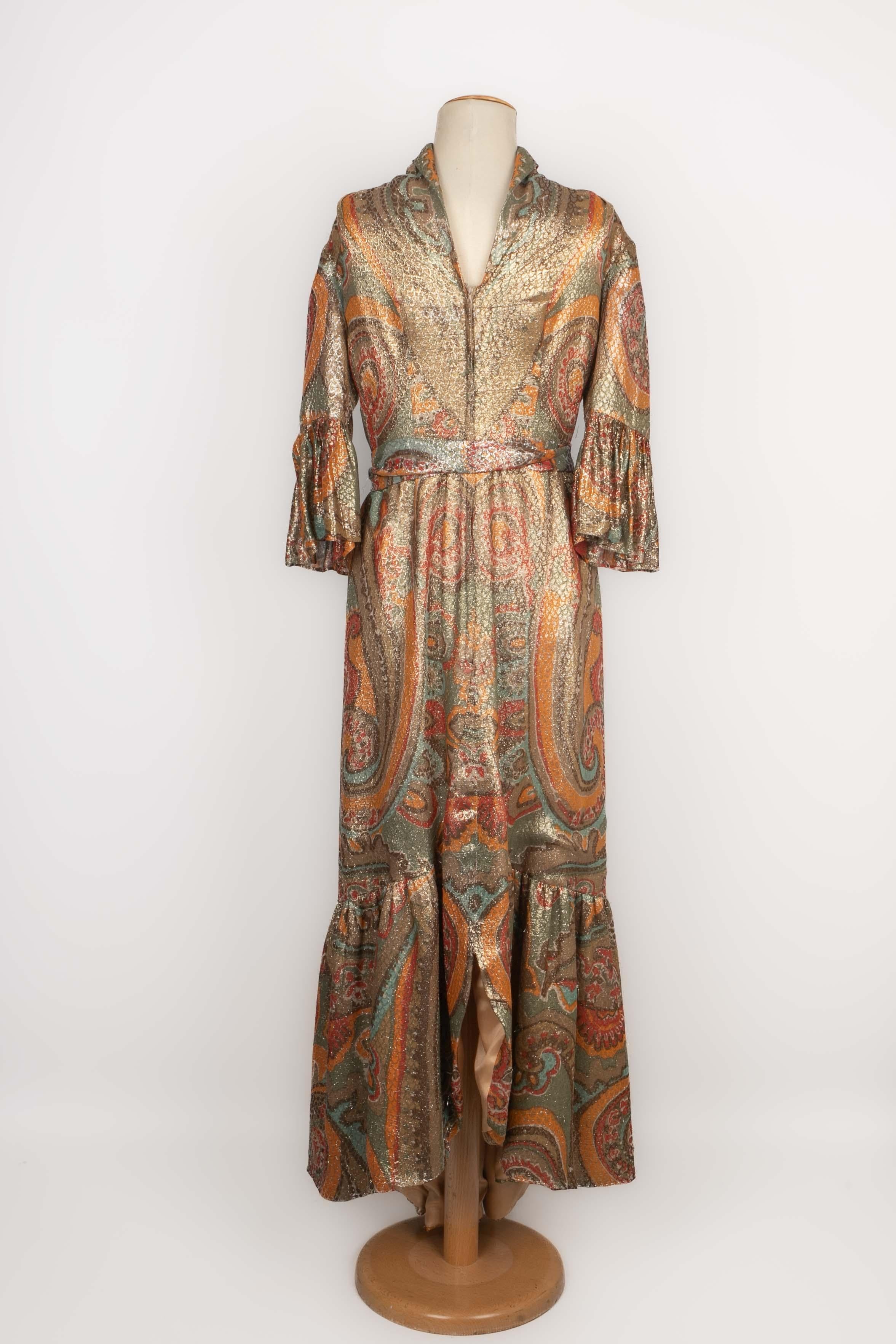 Lame Kleid 1960er Jahre (Braun) im Angebot