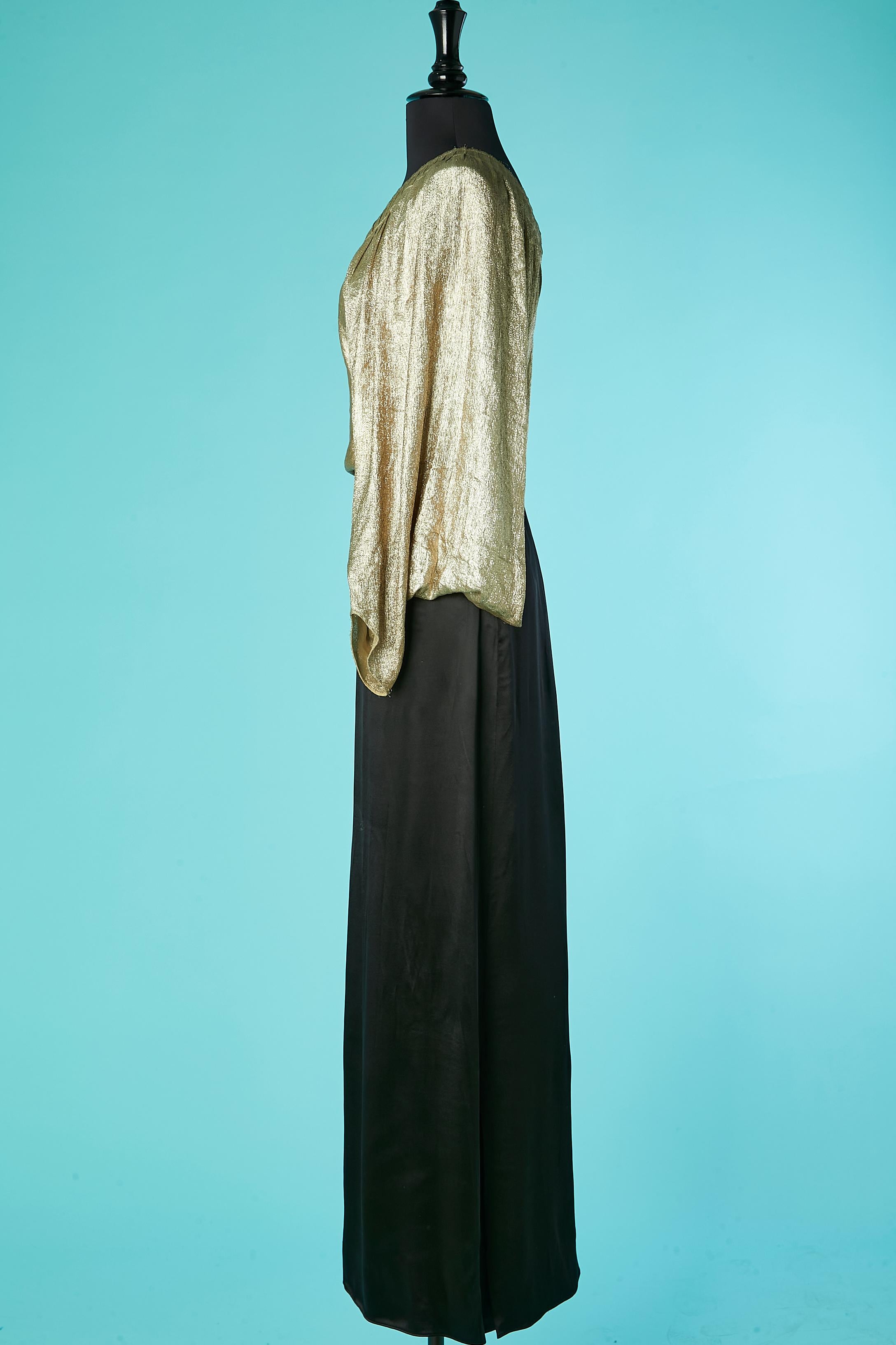 Lamé top and silk satin long skirt Attributed to Jeanne Lanvin Circa 1930's  1
