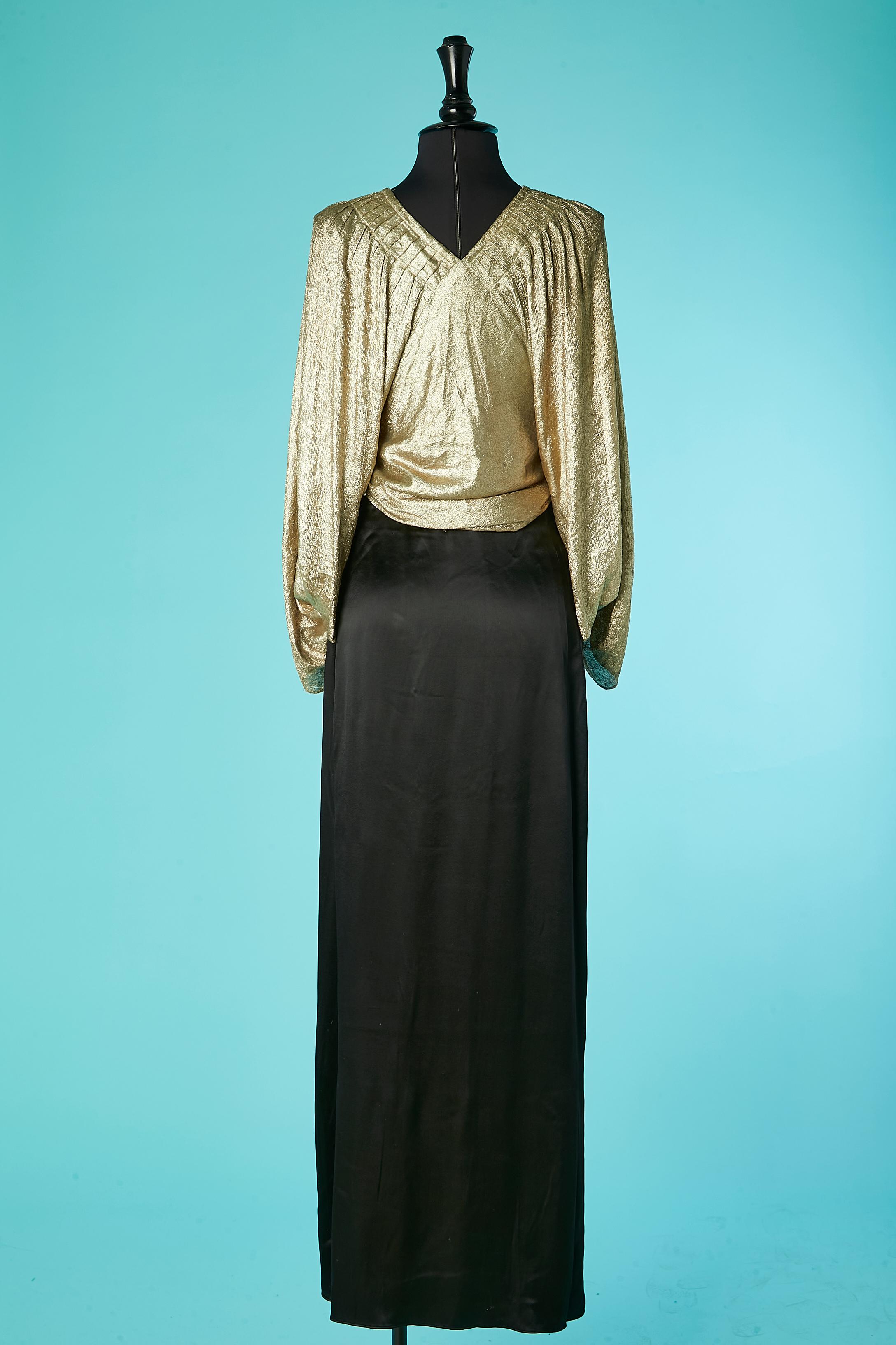 Lamé top and silk satin long skirt Attributed to Jeanne Lanvin Circa 1930's  2