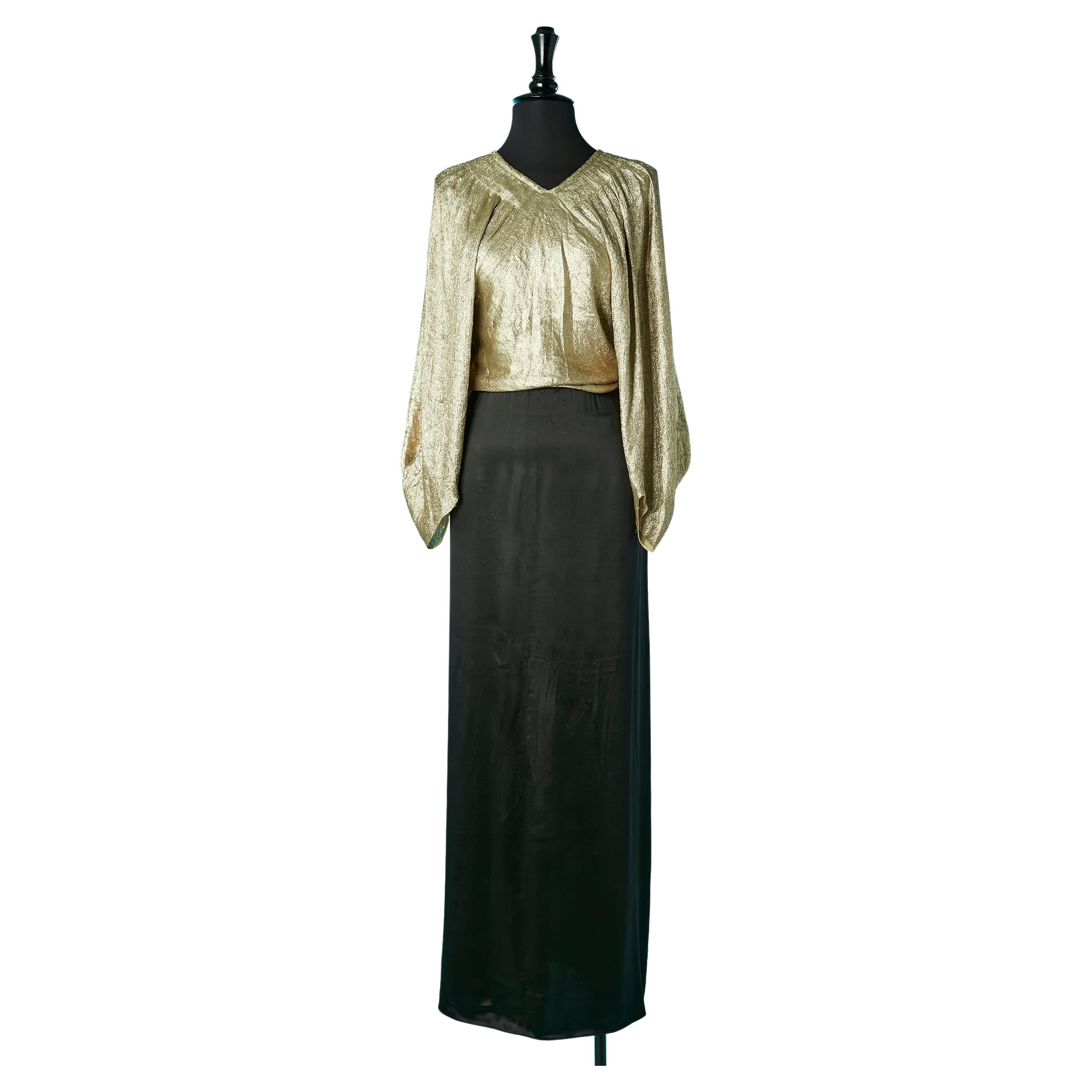 Lamé top and silk satin long skirt Attributed to Jeanne Lanvin Circa 1930's 