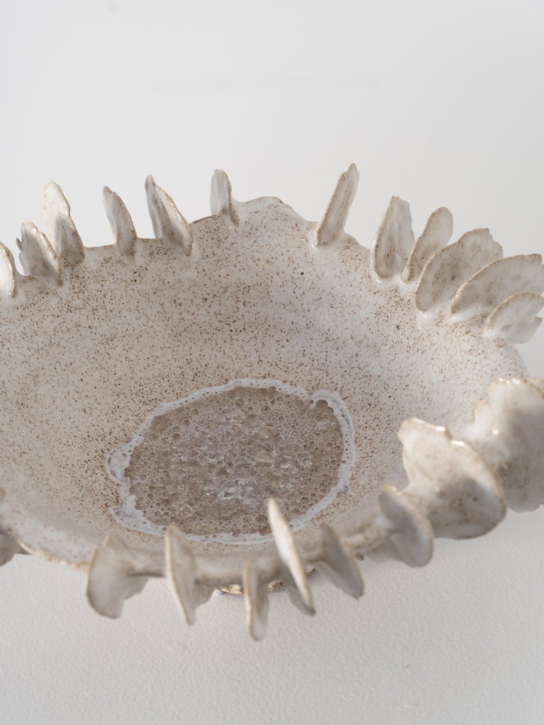 Lamella Bowl in Glazed Ceramic with Glass Inlay by Trish DeMasi For ...