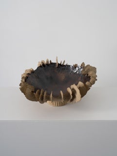 Lamella Bowl in Metallic Glazed Ceramic by Trish DeMasi