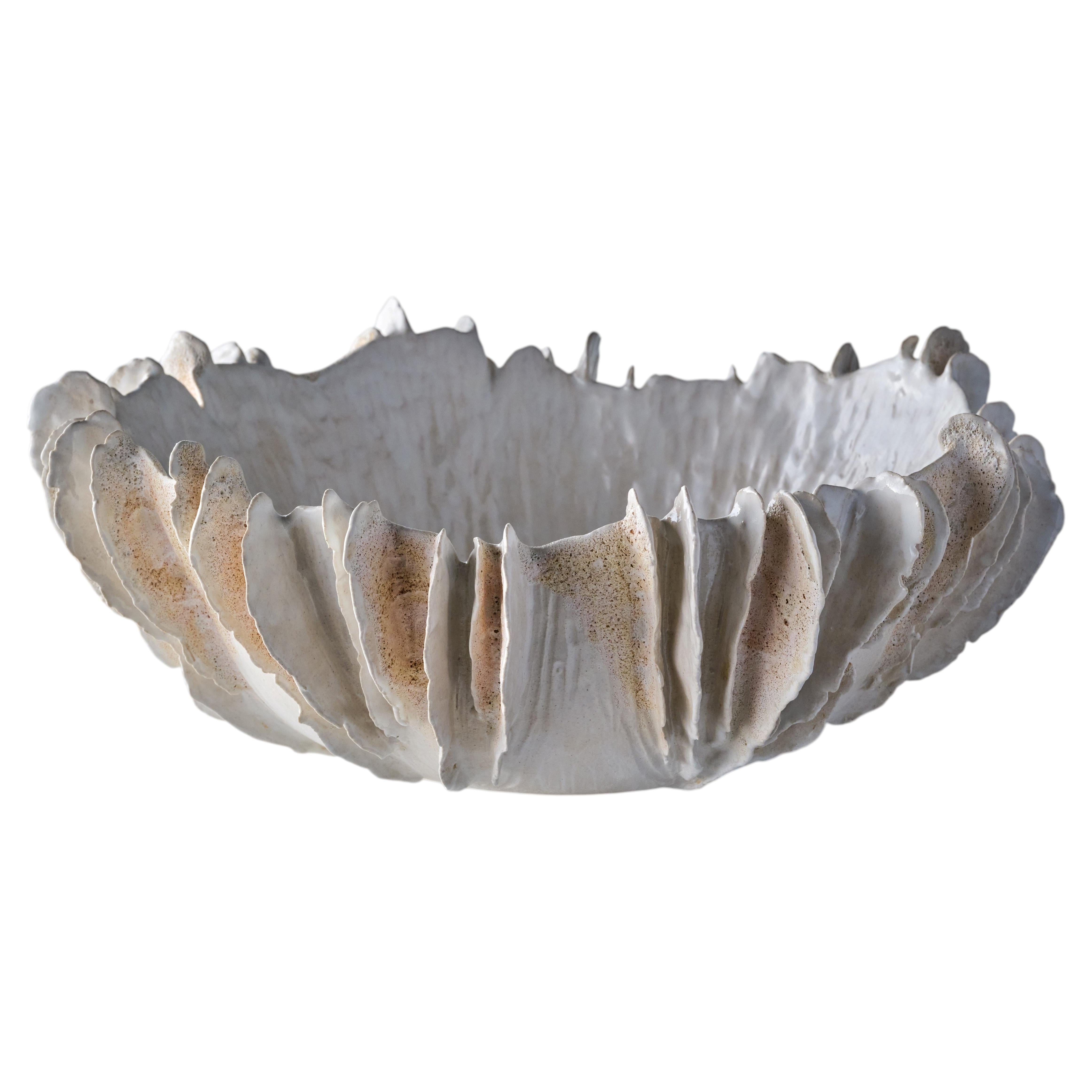 Lamella Large White Bowl For Sale