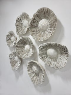 Lamella Pod Wall Installation in Glazed Ceramic by Trish DeMasi