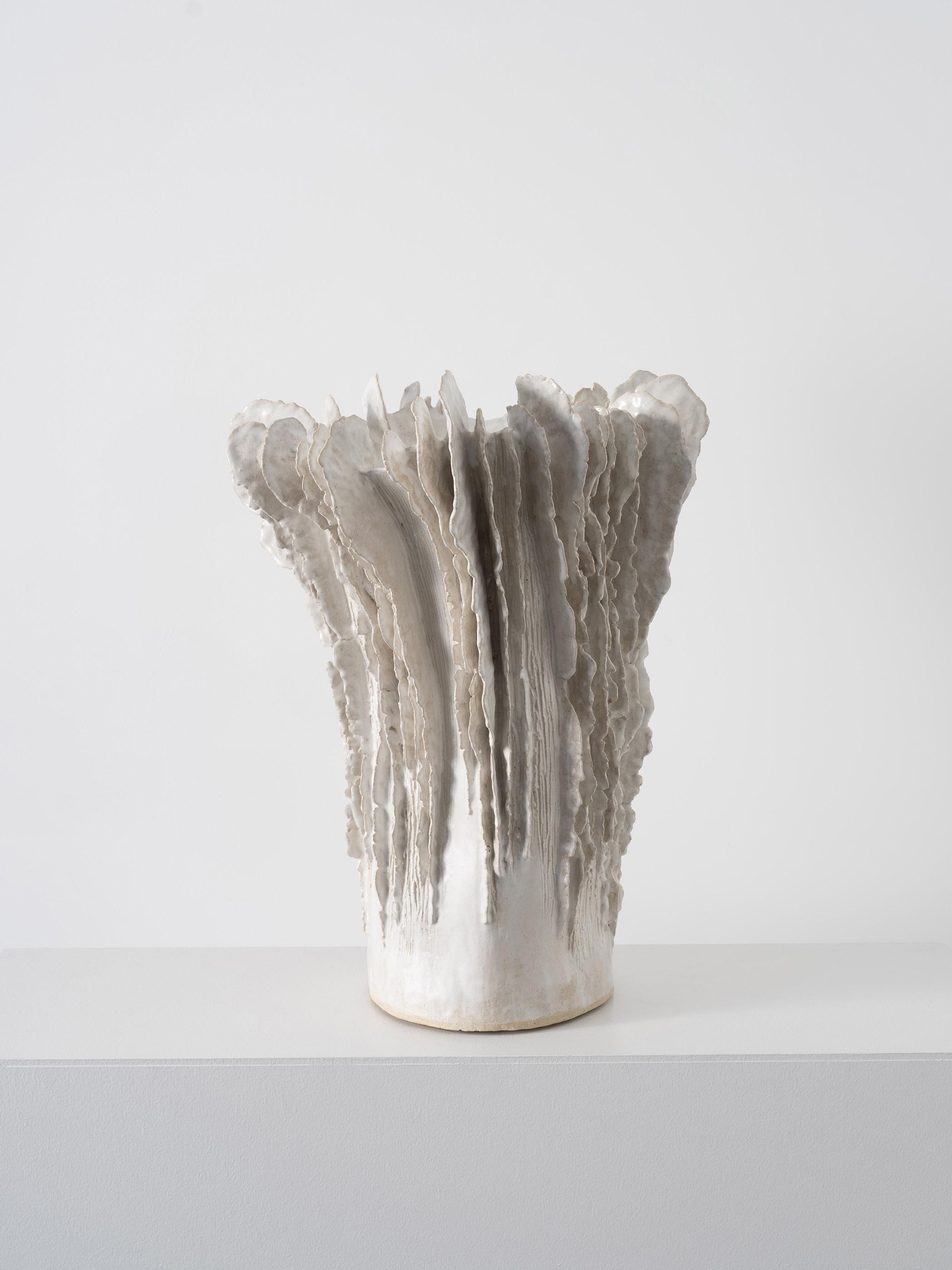 Trish DeMasi.
Lamella Vessel, 2022.
Glazed ceramic.
Measures: 17 x 17 x 22.5 in.