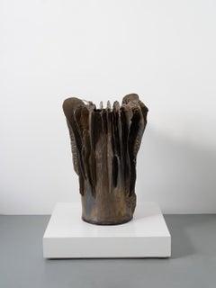 Lamella Vessel in Metallic Glazed Ceramic by Trish DeMasi