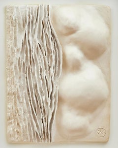 Lamella Wall Piece in Glazed Ceramic by Trish DeMasi