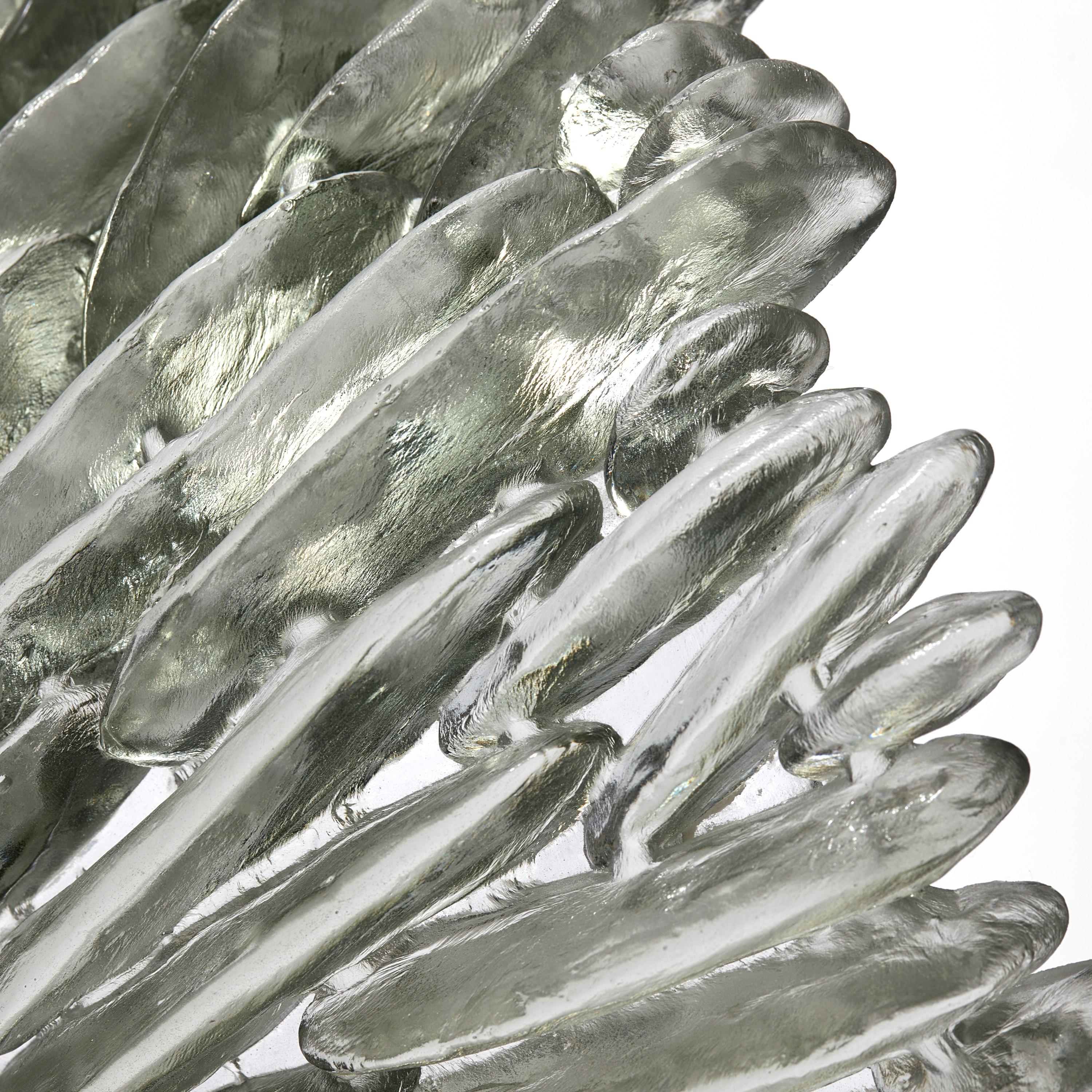 Lamellae I, grey, bronze & clear textured glass sculpture by Nina Casson McGarva In New Condition In London, GB