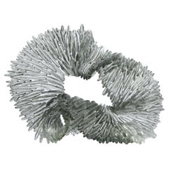 Lamellae I, grey, bronze & clear textured glass sculpture by Nina Casson McGarva