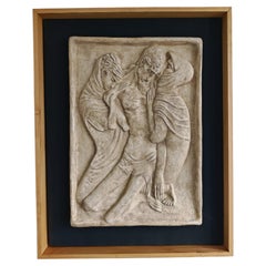 "Lamentation of Christ", plaster wall sculpture by Ivan Meštrović, Yugoslavia
