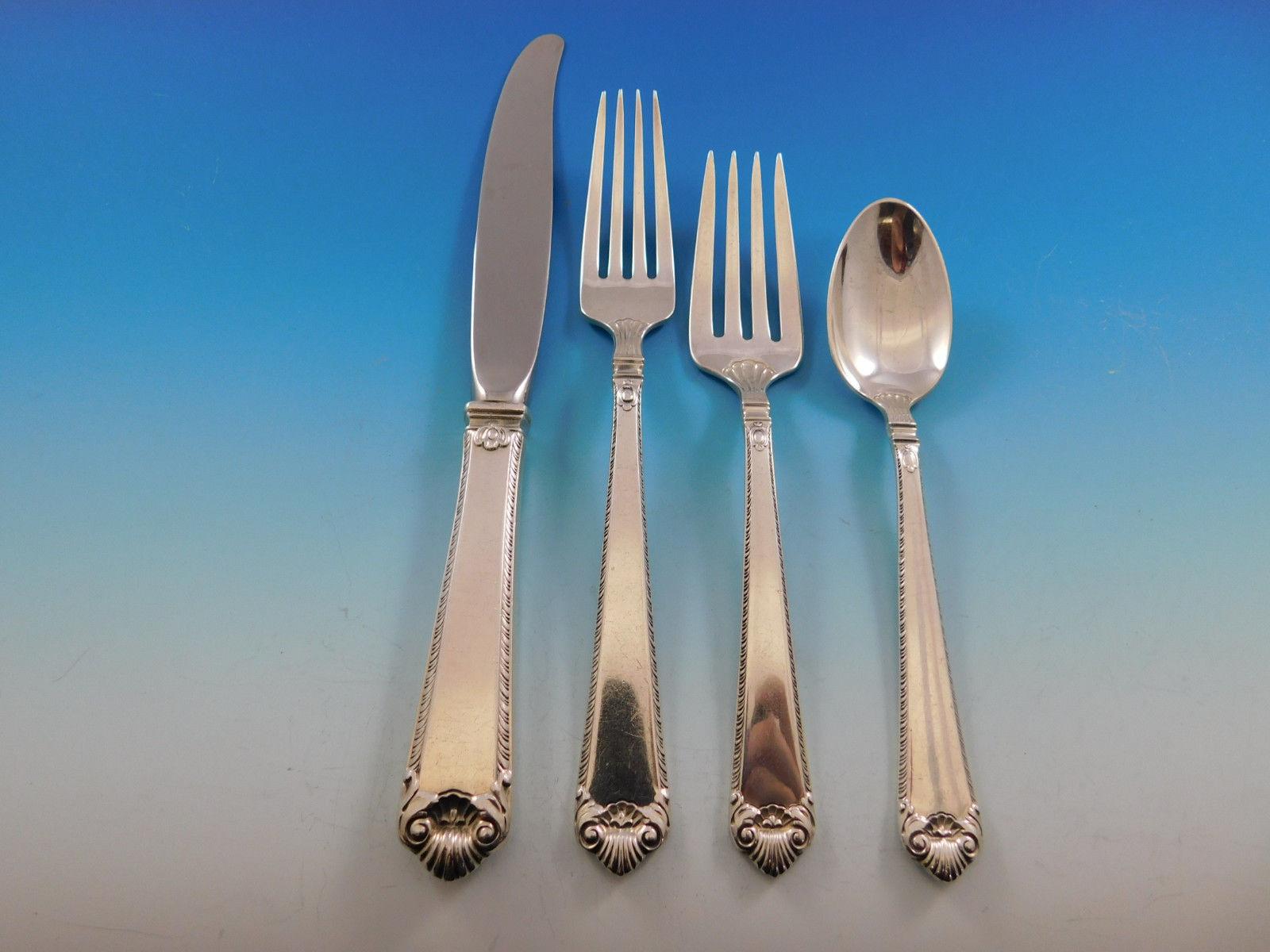 Lamerie by Tuttle Sterling Silver Flatware Service for Eight Set 48 Pieces In Excellent Condition In Big Bend, WI