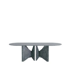 Lamina Oblong Green Marble Dinner Table by Hannes Peer