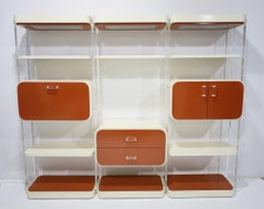 Laminate and Lucite Modular Wall Unit/Etagere/Dry Bar, Milo Baughman Style